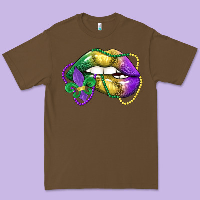 Mardi Gras Lips Premium Tee Designed By Lillyallendesigns