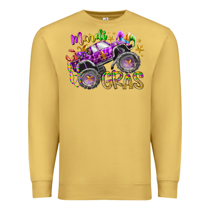Mardi Gras Monster Truck Premium Sweatshirt by RacoonDesign | Teevron