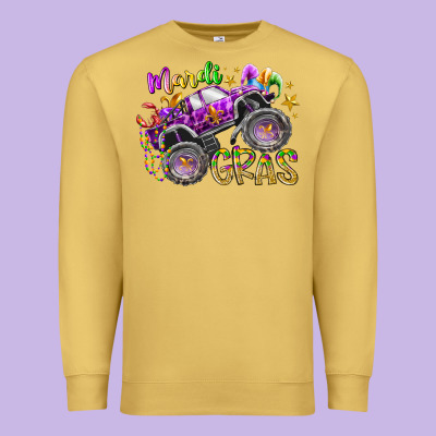 Mardi Gras Monster Truck Premium Sweatshirt Designed By Racoondesign