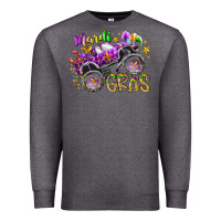 Charcoal Heather mardi gras monster truck Premium Sweatshirt - RacoonDesign