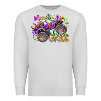 Dove Grey mardi gras monster truck Premium Sweatshirt - RacoonDesign