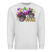 Oatmeal Heather mardi gras monster truck Premium Sweatshirt - RacoonDesign