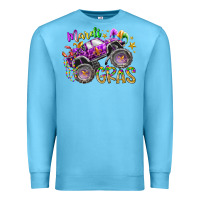 Ocean Blue mardi gras monster truck Premium Sweatshirt - RacoonDesign