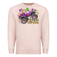 Pale Pink mardi gras monster truck Premium Sweatshirt - RacoonDesign