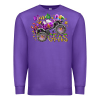 Purple mardi gras monster truck Premium Sweatshirt - RacoonDesign