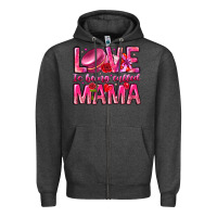 Charcoal Heather Love is Being Called Mama Zipper Hoodie - CowhideDigitalArt