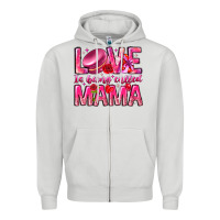 Dove Grey Love is Being Called Mama Zipper Hoodie - CowhideDigitalArt