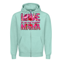 Seafoam Love is Being Called Mama Zipper Hoodie - CowhideDigitalArt