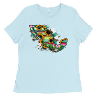 Baby Blue Guerrero Mexico Sunflower Map Ladies Tee - RanaPortraitStore