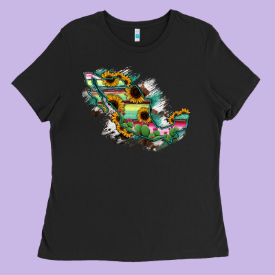 Guerrero Mexico Sunflower Map Ladies Tee Designed By Ranaportraitstore