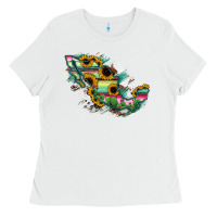 White Guerrero Mexico Sunflower Map Ladies Tee - RanaPortraitStore