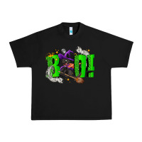 Black Boo! with black cat Halloween Urban Heavy Tee - NancyCooperArtShop