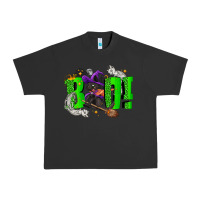 Pigment Black Boo! with black cat Halloween Urban Heavy Tee - NancyCooperArtShop