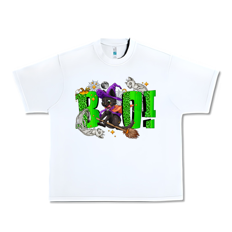 Boo! With Black Cat Halloween Urban Heavy Tee by NancyCooperArtShop | Teevron