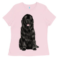 Bubblegum Pink newfoundland dog Ladies Tee - LillyAllenDesigns