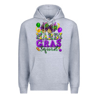 Heather Grey mardi gras squad Premium Hoodie - FaDigitalArtStudio