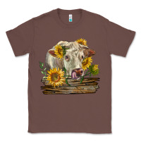 Chestnut charolais cow with sunflowers Classic Tee - LillyAllenDesigns