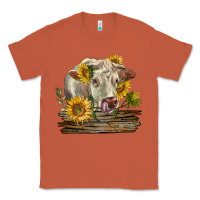 Copper charolais cow with sunflowers Classic Tee - LillyAllenDesigns