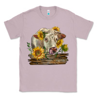 Lilac charolais cow with sunflowers Classic Tee - LillyAllenDesigns