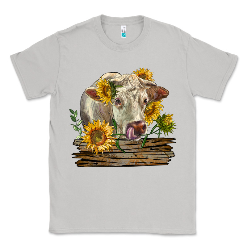 Charolais Cow With Sunflowers Classic Tee by LillyAllenDesigns | Teevron