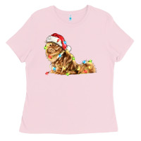 Bubblegum Pink christmas persian cat Ladies Tee - LillyAllenDesigns
