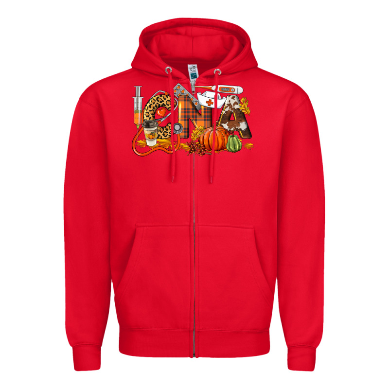 Fall Cna Certified Nursing Assistant Zipper Hoodie by LillyAllenDesigns | Teevron