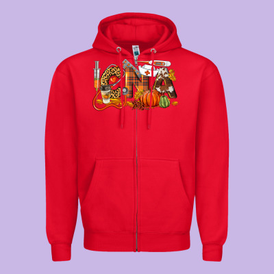 Fall Cna Certified Nursing Assistant Zipper Hoodie Designed By Lillyallendesigns