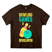 Chocolate Brown Bowling Games Developer Heavy Core Tee - lanVoArt