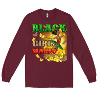 Burgundy black girl magic Long Sleeve Tee - CowGirlArtShop