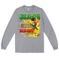 Heather Grey black girl magic Long Sleeve Tee - CowGirlArtShop
