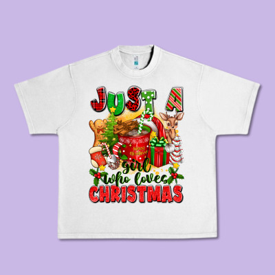 Just A Girl Who Loves Christmas Urban Heavy Tee Designed By Texasbilliewilder