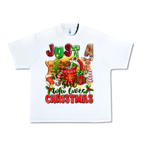 White just a girl who loves christmas Urban Heavy Tee - texasbilliewilder
