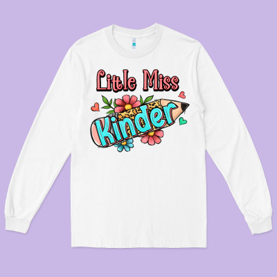 Little Miss Kindergarten Long Sleeve Tee Designed By Jasminsmagicworld