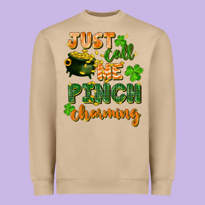 Just Call Me Pinch Charming St. Patricks Day Heavyweight Sweatshirt Designed By Fadigitalartstudio