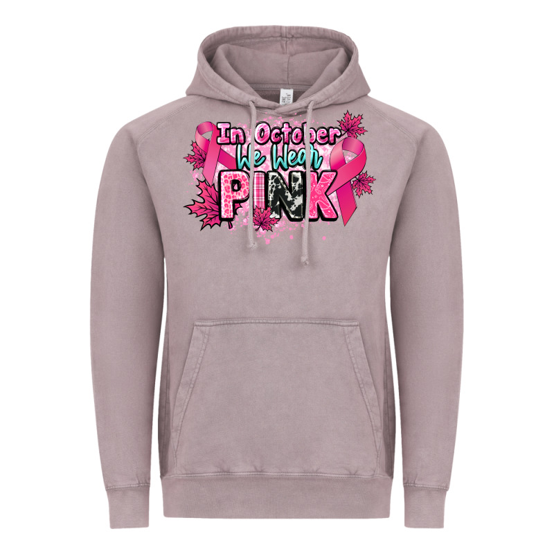 In October We Wear Pink Cancer Awareness Vintage Hoodie by HowdyJamesFarm | Teevron