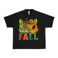 Black Hello Fall Urban Heavy Tee - NancyCooperArtShop