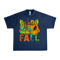 Navy Hello Fall Urban Heavy Tee - NancyCooperArtShop