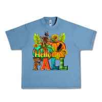 Pebble Blue Hello Fall Urban Heavy Tee - NancyCooperArtShop