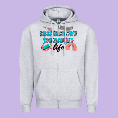 Western Respiratory Therapist Life Zipper Hoodie Designed By Lillyallendesigns