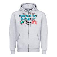 Heather Grey Western Respiratory Therapist Life Zipper Hoodie - LillyAllenDesigns