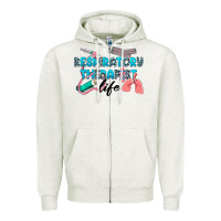 Oatmeal Heather Western Respiratory Therapist Life Zipper Hoodie - LillyAllenDesigns