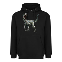 Black Velociraptor Heavyweight Hoodie - LillyAllenDesigns