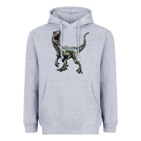 Heather Grey Velociraptor Heavyweight Hoodie - LillyAllenDesigns