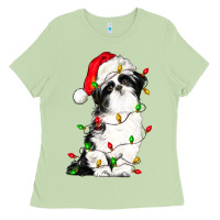 Matcha christmas shih tzu dog Ladies Tee - LillyAllenDesigns