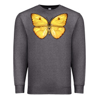 Charcoal Heather Cloudless Sulphur Butterfly Premium Sweatshirt - LillyAllenDesigns