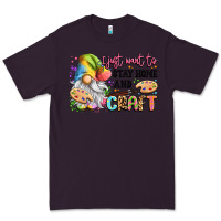 Plum i just want to stay home and craft Premium Tee - LillyAllenDesigns