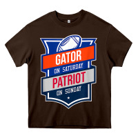 Chocolate Brown retro gator on saturday patriot on sunday gainesville gift Heavy Core Tee - lanVoArt