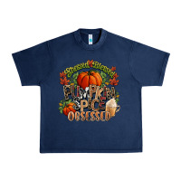 Navy Stressed blessed pumpkin spice obsessed Fall Urban Heavy Tee - NancyCooperArtShop