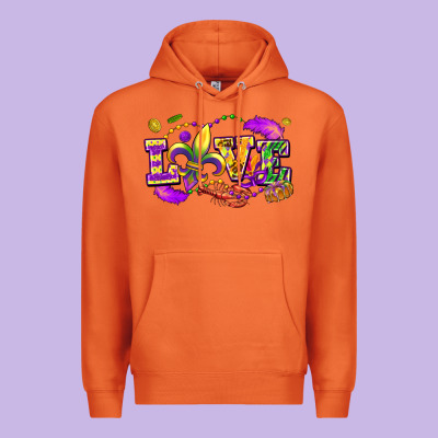 Love Mardi Gras Premium Hoodie Designed By Fadigitalartstudio