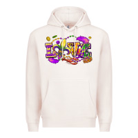 Pale Pink love mardi gras Premium Hoodie - FaDigitalArtStudio